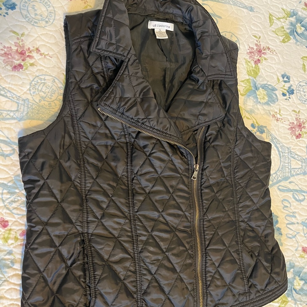 Liz Claiborne Charcoal Quilted Vest
